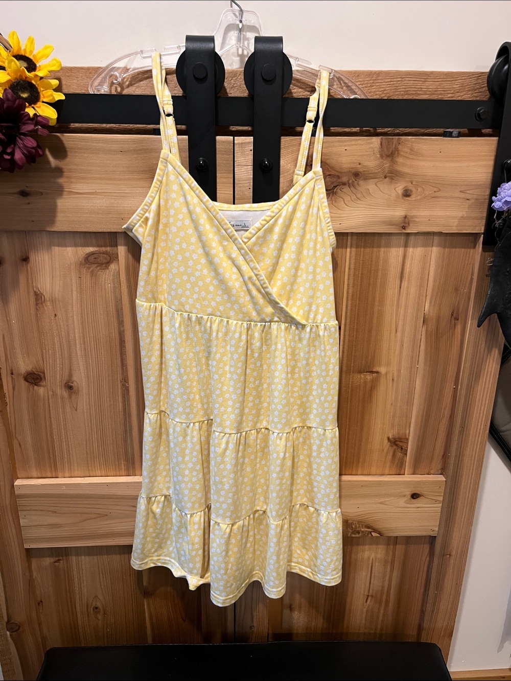 Hollister Yellow Mini Dress with White Daisy Print